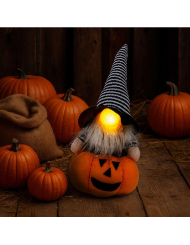 Figurka dekoracyjna na dyni 25cm led halloween  pomarańczowa