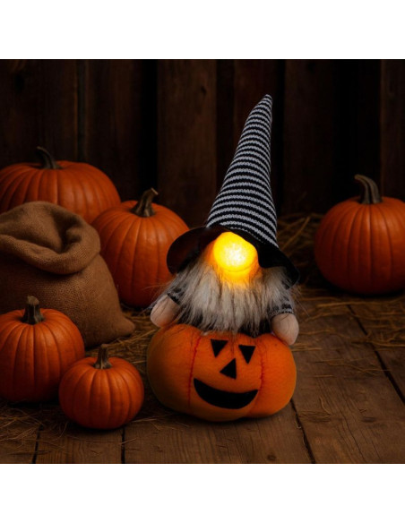 Figurka dekoracyjna na dyni 25cm led halloween  pomarańczowa
