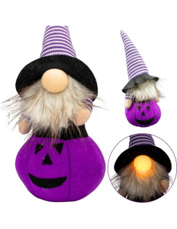 Figurka dekoracyjna na dyni 25cm led halloween fiolet