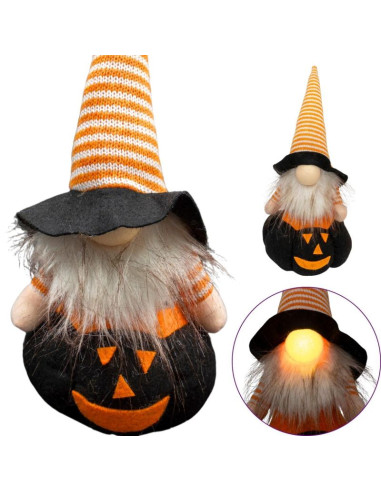 Figurka dekoracyjna na dyni czarnej 25cm led halloween
