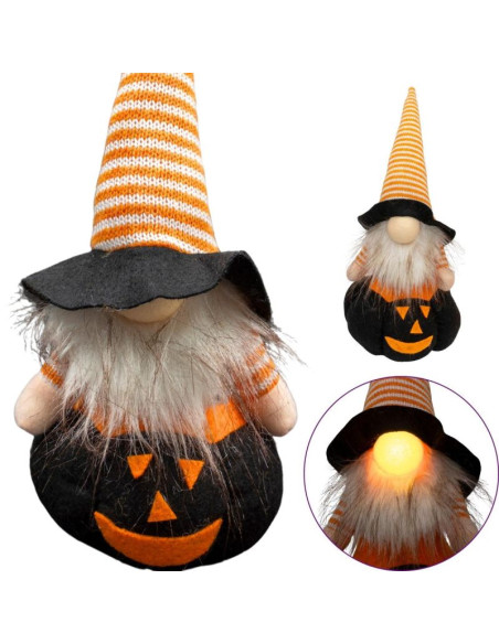 Figurka dekoracyjna na dyni czarnej 25cm led halloween
