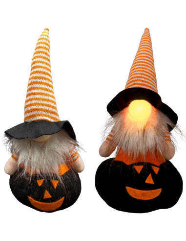 Figurka dekoracyjna na dyni czarnej 25cm led halloween
