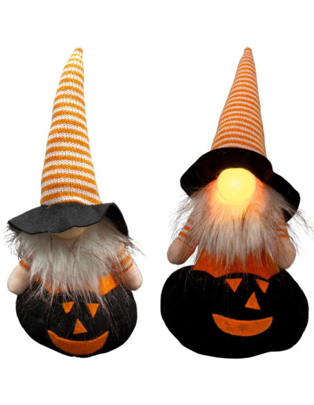 Figurka dekoracyjna na dyni czarnej 25cm led halloween