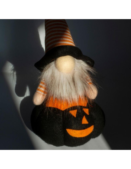 Figurka dekoracyjna na dyni czarnej 25cm led halloween