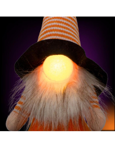 Figurka dekoracyjna na dyni czarnej 25cm led halloween