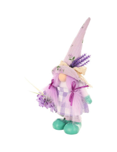Skrzat gnom 25cm z lawendą girl dekoracja wiosenna