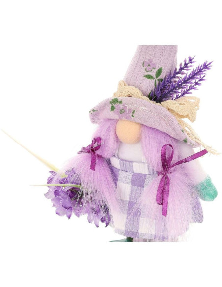 Skrzat gnom 25cm z lawendą girl dekoracja wiosenna