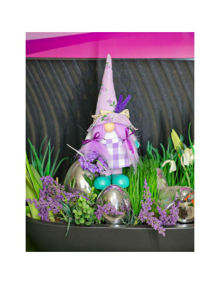 Skrzat gnom 25cm z lawendą girl dekoracja wiosenna