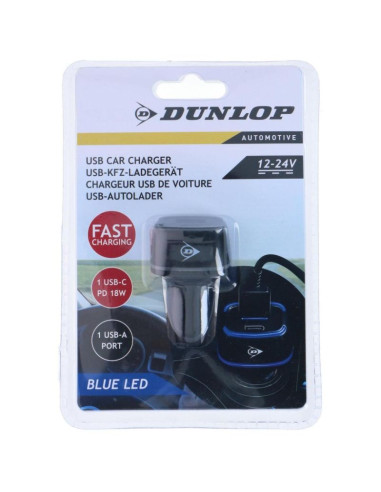 Ładowarka samochodowa multi usb a + usb c dunlop