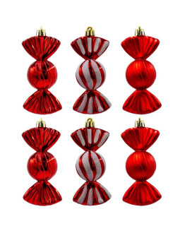 Bombka formówka plastikowa bezpieczna cukierki 6szt mica czerwone