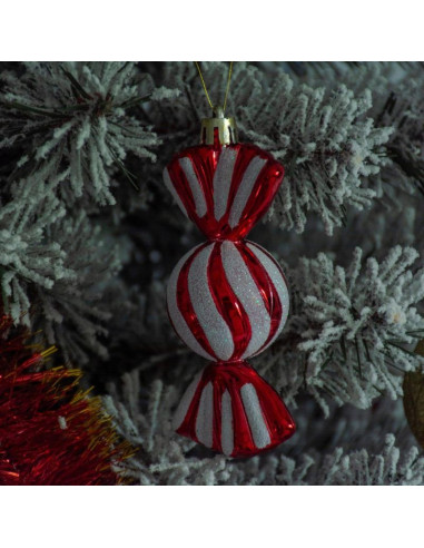 Bombka formówka plastikowa bezpieczna cukierki 6szt mica czerwone