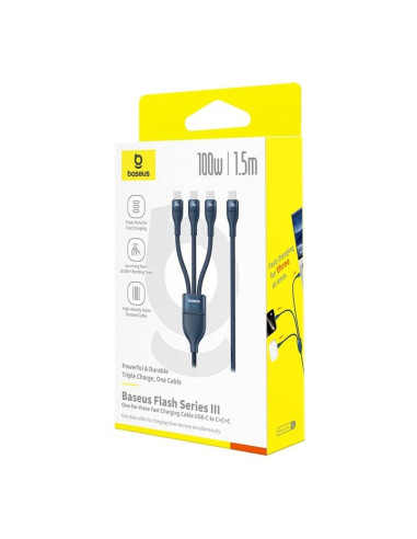 Kabel baseus flash series 3 100w 1,5m (niebieski)