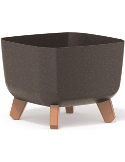 Doniczka gracia square eco wood 24x24cm kawa