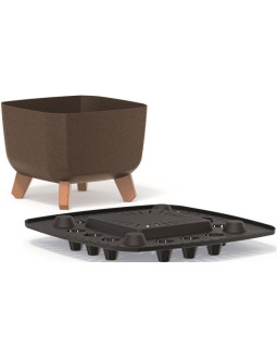 Doniczka gracia square eco wood 24x24cm kawa 2