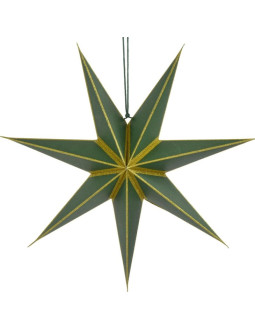 Gwiazda dekoracyjna wisząca papierowa fsc 18x60cm zielona 7 ramion mica