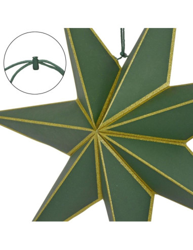 Gwiazda dekoracyjna wisząca papierowa fsc 18x60cm zielona 7 ramion mica