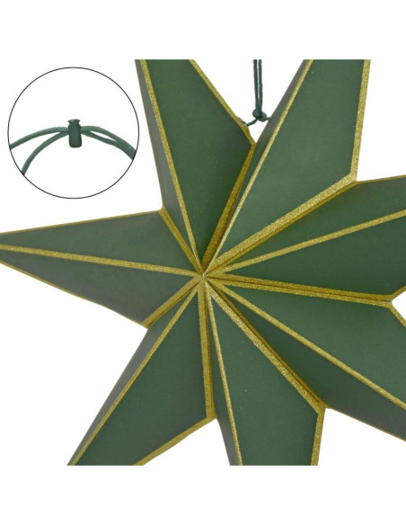 Gwiazda dekoracyjna wisząca papierowa fsc 18x60cm zielona 7 ramion mica