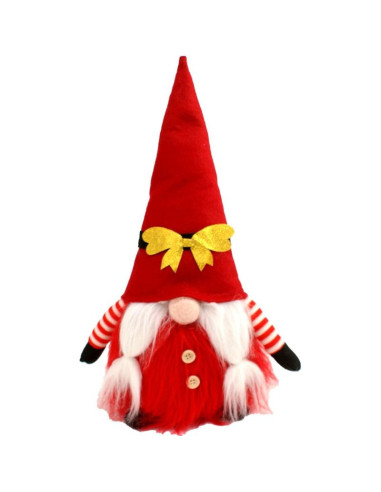Mikołaj gnom dekoracyjny 40cm ze złotą kokardą
