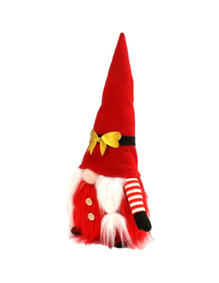 Mikołaj gnom dekoracyjny 40cm ze złotą kokardą