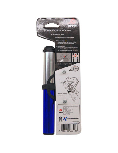 Pompka rowerowa alu enero 22x191mm niebieska 1033136