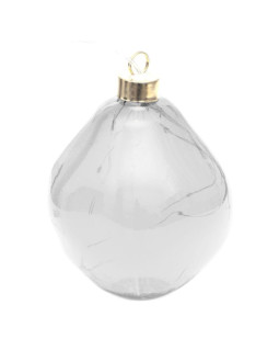 Bombka formówka szklana kropla led 10cm silver 2