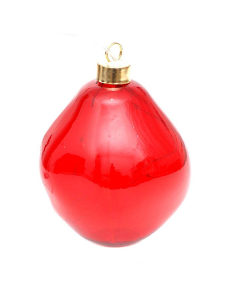 Bombka formówka szklana kropla led 10cm red