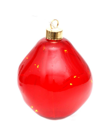 Bombka formówka szklana kropla led 10cm red