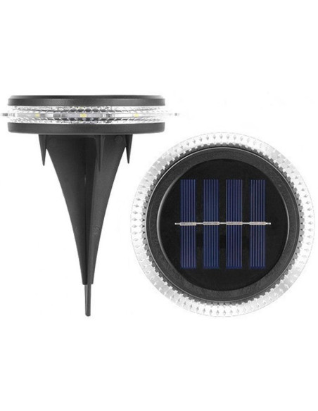 Lampy solarne dyskowe do wbicia w grunt lub montażu na ścianie 2szt