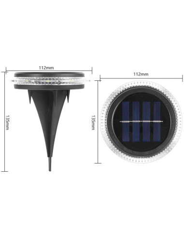 Lampy solarne dyskowe do wbicia w grunt lub montażu na ścianie 2szt