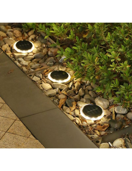 Lampy solarne dyskowe do wbicia w grunt lub montażu na ścianie 2szt