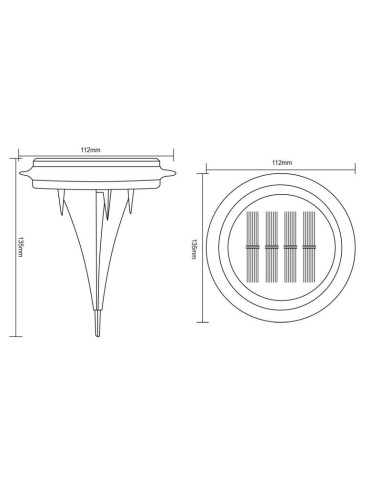Lampy solarne dyskowe do wbicia w grunt lub montażu na ścianie 2szt