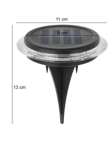 Lampy solarne dyskowe do wbicia w grunt lub montażu na ścianie 2szt