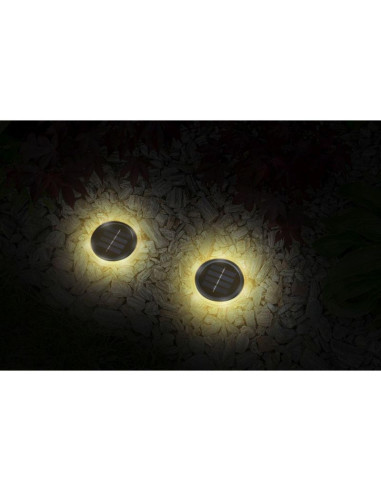 Lampy solarne dyskowe do wbicia w grunt lub montażu na ścianie 2szt