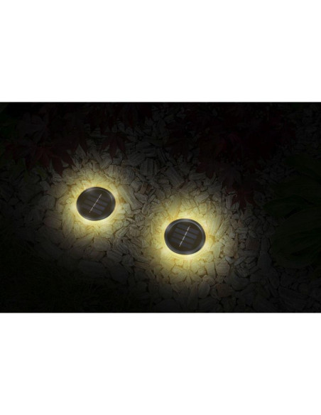 Lampy solarne dyskowe do wbicia w grunt lub montażu na ścianie 2szt