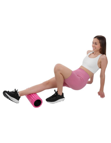 Wałek roller do ćwiczeń różowy 33x14,5cm 800g