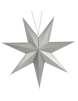Gwiazda dekoracyjna wisząca papierowa 75cm srebrna 2