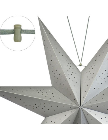 Gwiazda dekoracyjna wisząca papierowa 75cm srebrna