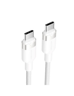 Kabel usb-c do usb-c vention w oplocie 3a 480mbps 60w pd 1m biały 2
