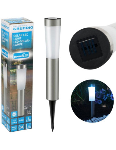 Lampa solara 2 led wys 56cm inox grundig
