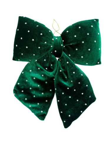 Kokarda dekoracyjna zielona 20x23 cm mica