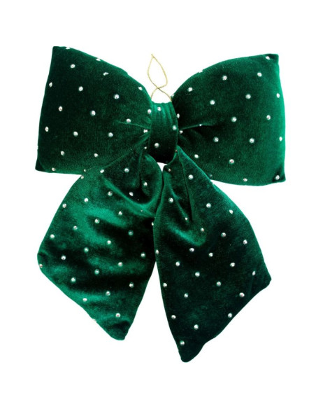 Kokarda dekoracyjna zielona 20x23 cm mica