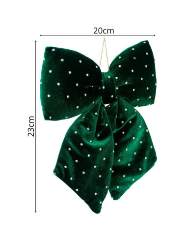 Kokarda dekoracyjna zielona 20x23 cm mica