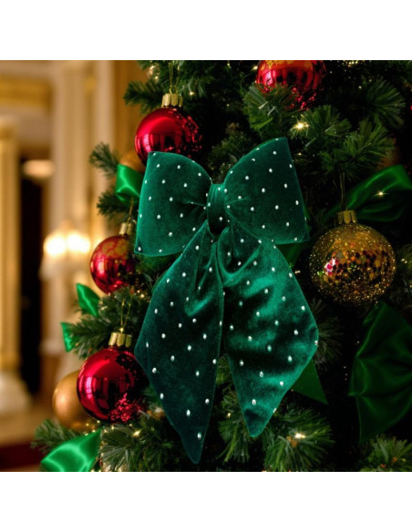 Kokarda dekoracyjna zielona 20x23 cm mica