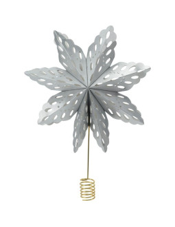 Czubek choinkowy gwiazda 30cm papierowa srebrny