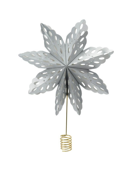 Czubek choinkowy gwiazda 30cm papierowa srebrny