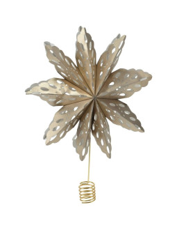 Czubek choinkowy gwiazda 30cm papierowa złoty