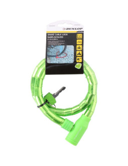 Zapięcie rowerowe spiralne na klucz wąż 18mmx80cm dunlop zielone