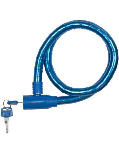 Zapięcie rowerowe spiralne na klucz wąż 18mmx80cm dunlop niebieskie