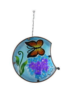 Dekoracja ogrodowa 22,5x8x22cm witraż wiszący lampion