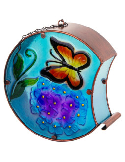 Dekoracja ogrodowa 22,5x8x22cm witraż wiszący lampion 2